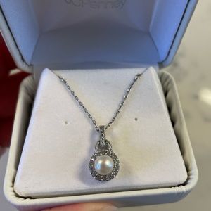 Pearl and White Sapphire Necklace